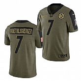 Nike Pittsburgh Steelers 7 Ben Roethlisberger 2021 Olive Salute To Service Limited Jersey Dyin,baseball caps,new era cap wholesale,wholesale hats